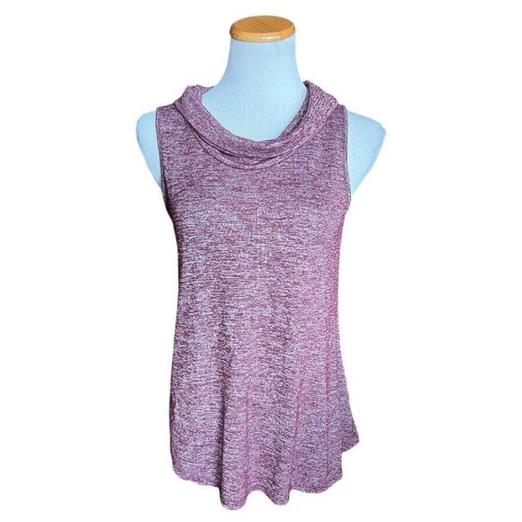 Womens Maurices Cowl Neck Cranberry Heathered Sleeveless Top - Sz M - Picture 1 of 2